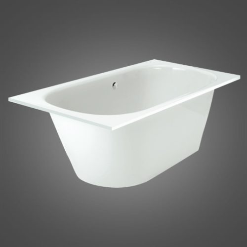 Badkar PAA Vario Grande – för inbyggnad, Cast Stone, blank stenkomposit, 185 cm