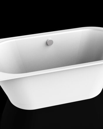 Badkar PAA Vario Grande – för inbyggnad, Cast Stone, blank stenkomposit, rundade hörn C och D, 180 cm