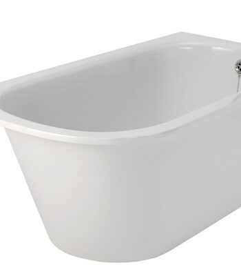 Badkar PAA Vario – för inbyggnad, Cast Stone, blank stenkomposit, 2 rundade hörn, 156 cm