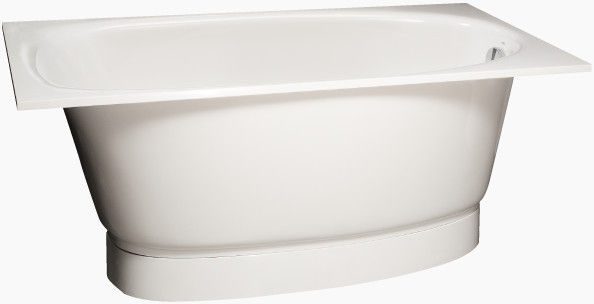 Badkar PAA Uno – för inbyggnad, Cast Stone, blank stenkomposit, 150 cm