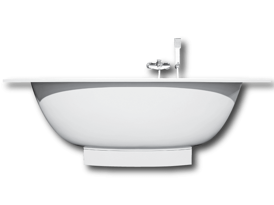 Badkar PAA Verso – för inbyggnad, Cast Stone, blank stenkomposit, med panel, 170 cm