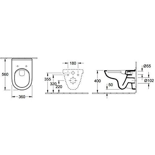 Toalettstol Villeroy & Boch O.novo – vägghängd, mjukstängande sits
