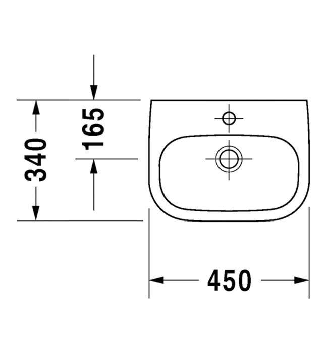Litet handfat Duravit D-Code – 450 mm