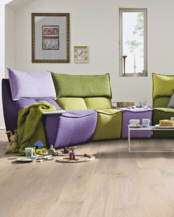 Trägolv ek Meister Limed off-white oak lively, 1-stav, borstad, matt lack PD400