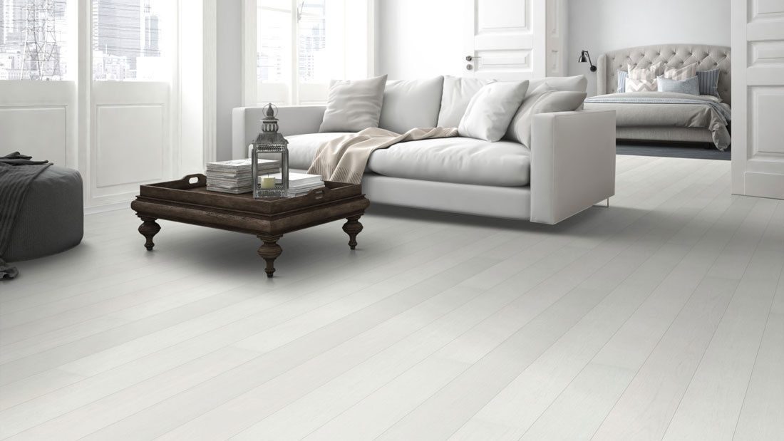 Vitlaserad ek Meister Polar white oak harmonious, 1-stav, borstad, matt lack PD400