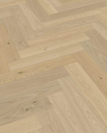 Fiskbensparkett ek Meister Lindura Classic Alabaster Oak, borstad, ultra matt lack