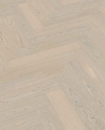 Fiskbensparkett ek Meister Lindura Classic Arctic white oak, borstad, ultra matt lack