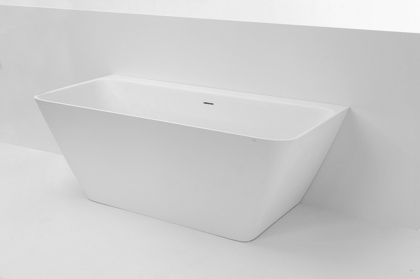 Badkar PAA Quadro – fristående, Cast Stone, blank stenkomposit, 160 cm