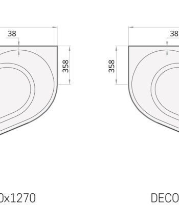 Hörnbadkar PAA Deco Corner D – Silkstone, matt stenkomposit, 160 cm