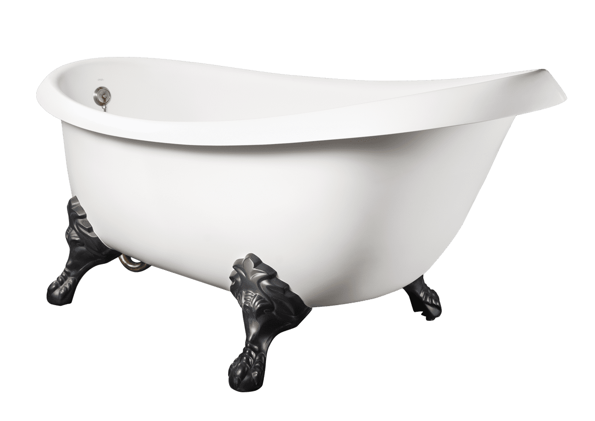 Badkar PAA Victoria – fristående, Silkstone, matt stenkomposit, grafit, med Antica-fötter, 170 cm