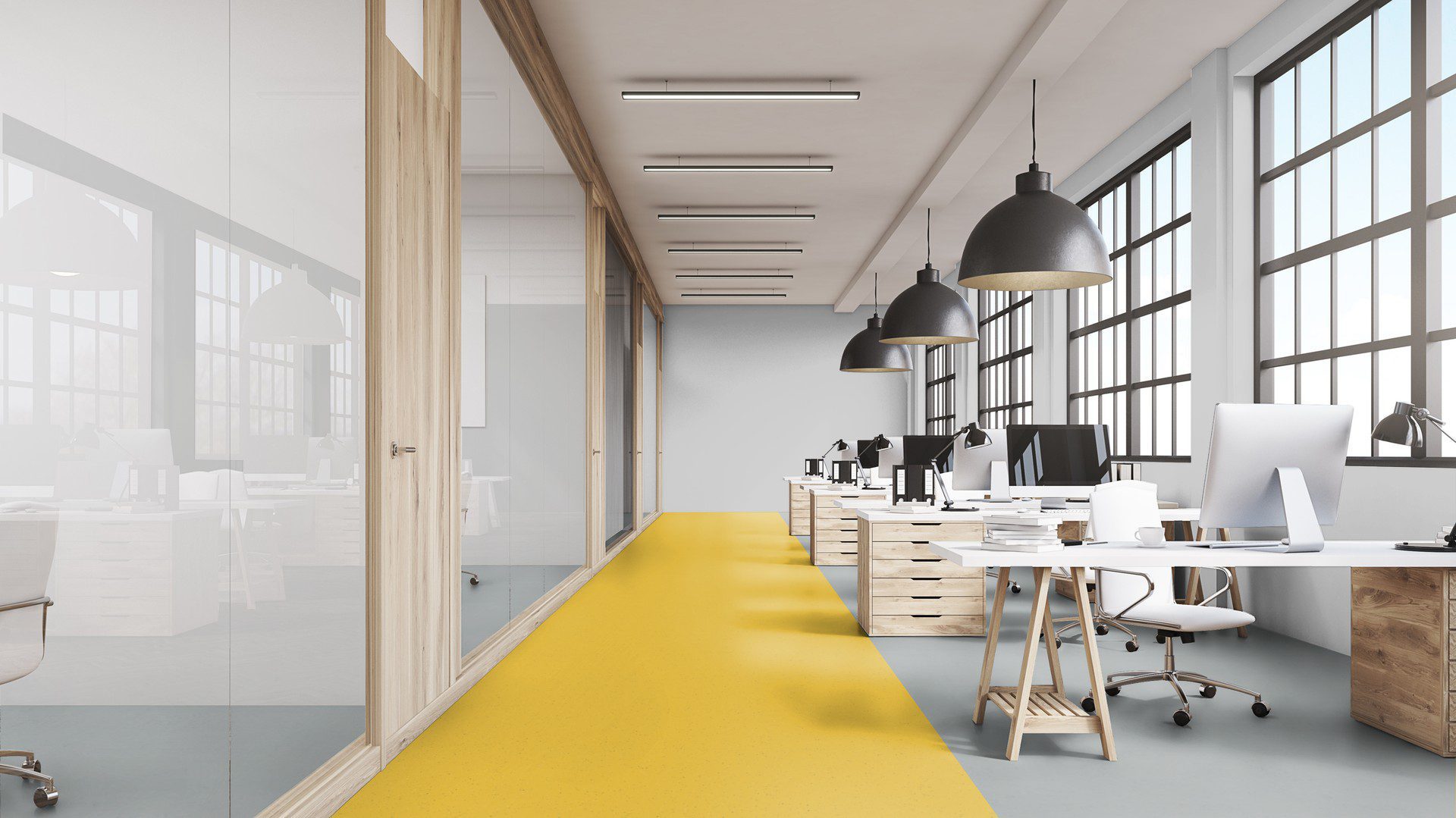 Linoleummatta Gerflor Lino Art Star 0001 Lemon Yellow