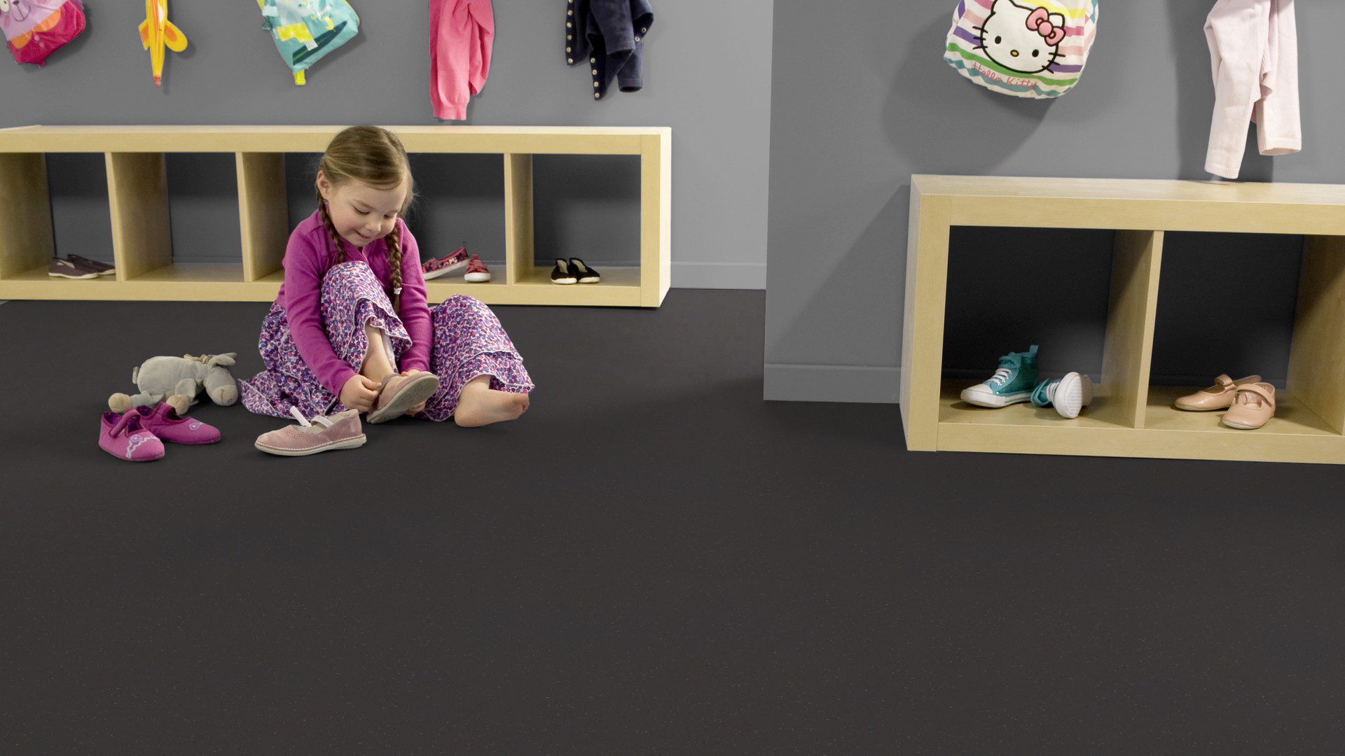 Linoleumgolv Gerflor Lino Art Star 0085 Mid Grey