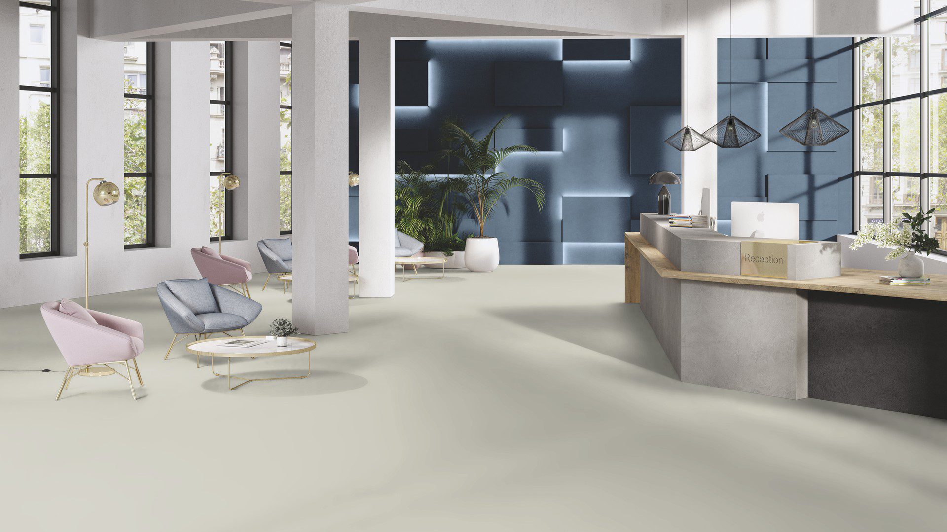 Linoleummatta Gerflor Uni Walton 0059 Frost Grey