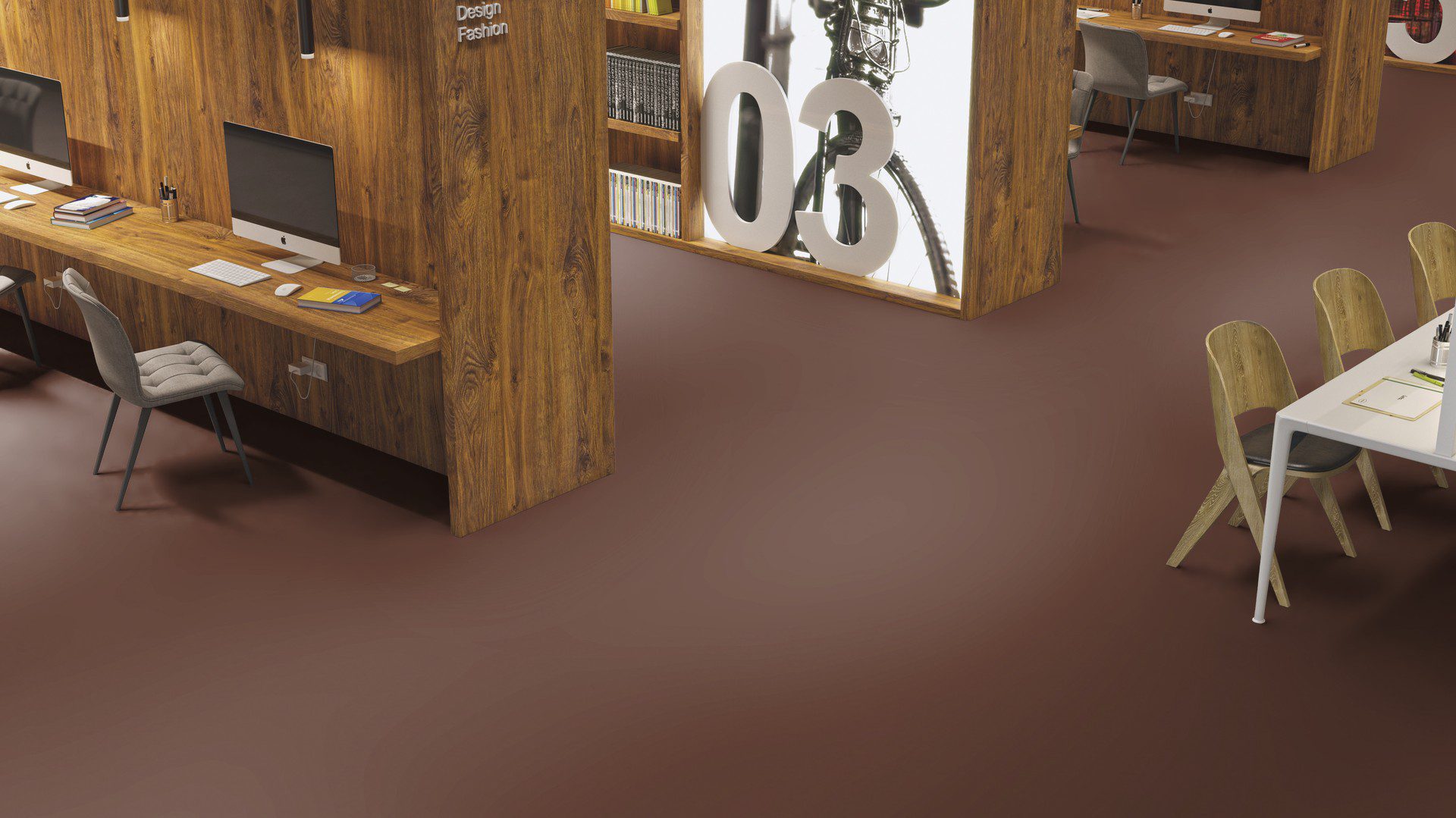 Linoleumgolv Gerflor Uni Walton 0060 Deep Brown