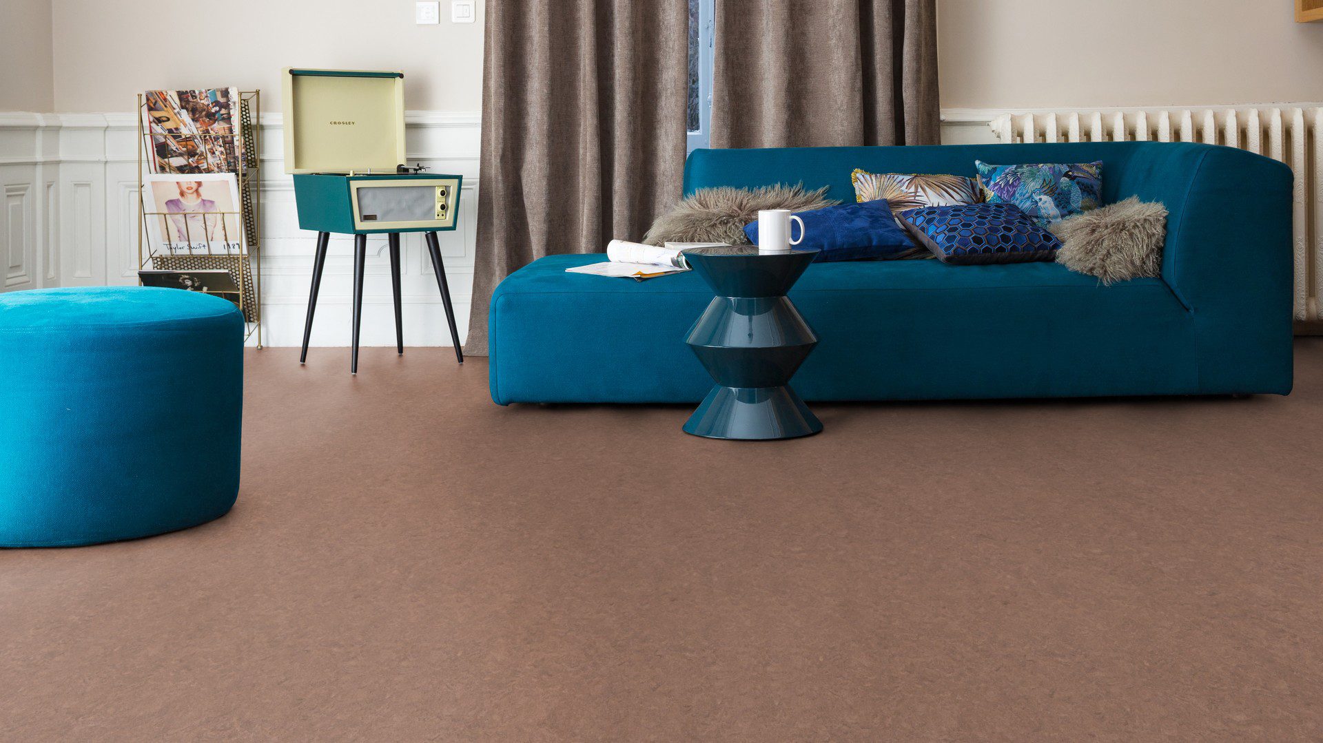 Linoleumgolv Gerflor Marmorette 0003 Dark Brown