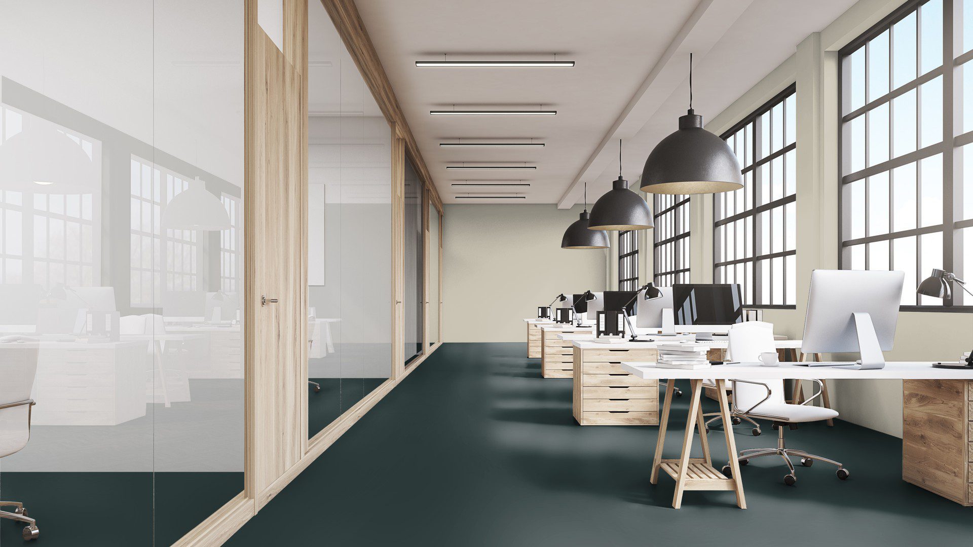 Linoleumgolv Gerflor Uni Walton 0035 Racing Green