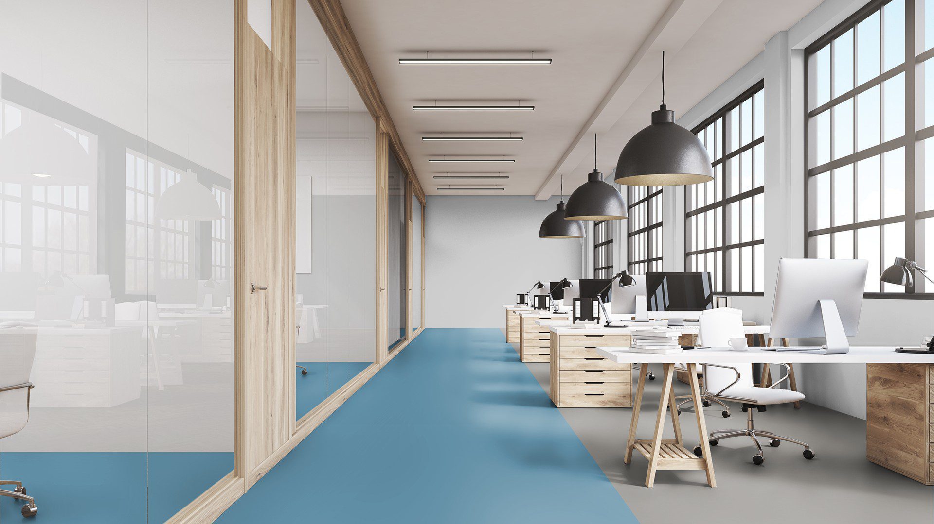 Linoleumgolv Gerflor Uni Walton 0095 Spring Blue