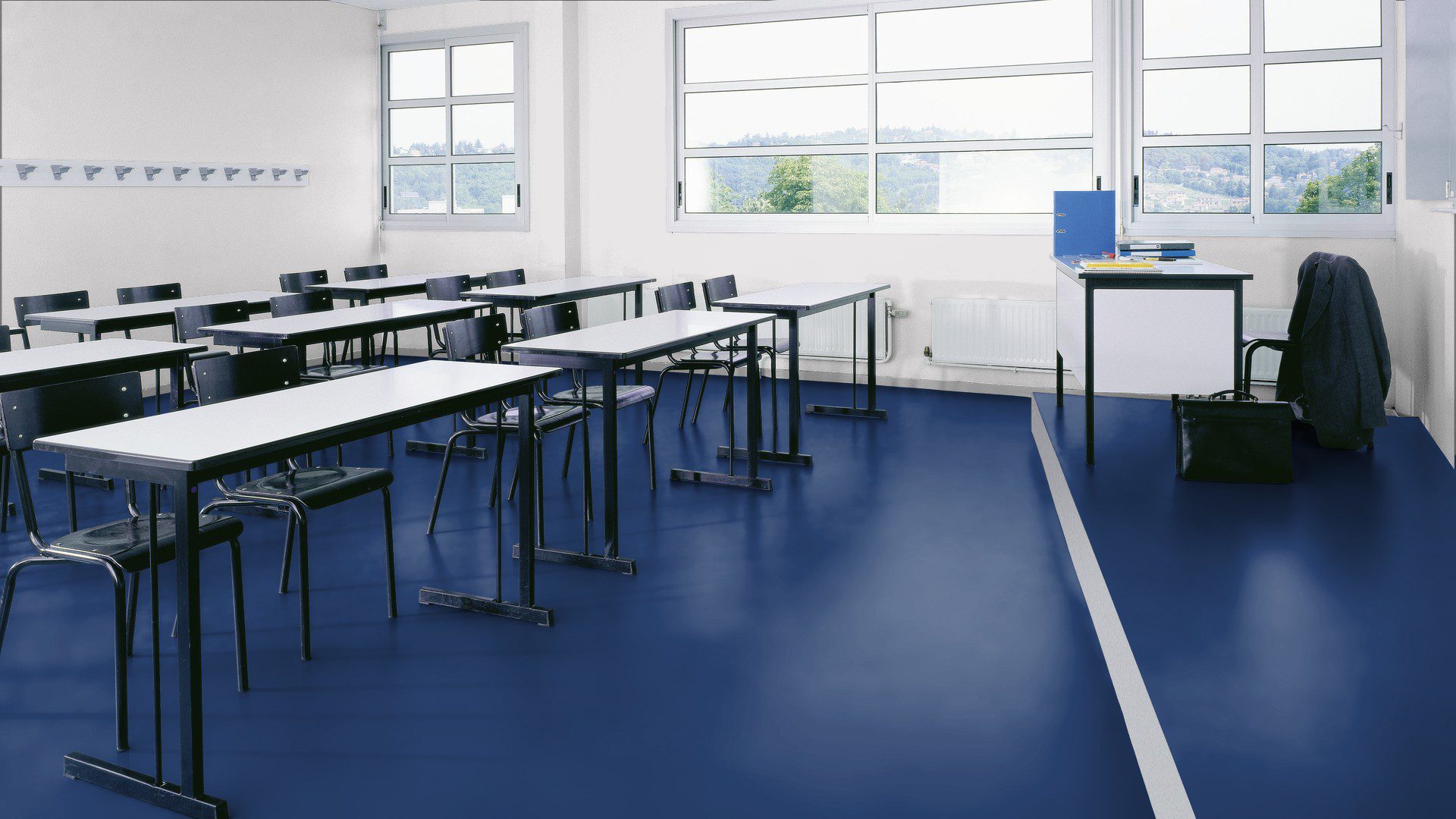 Linoleumgolv Gerflor Uni Walton 0100 Ocean Blue