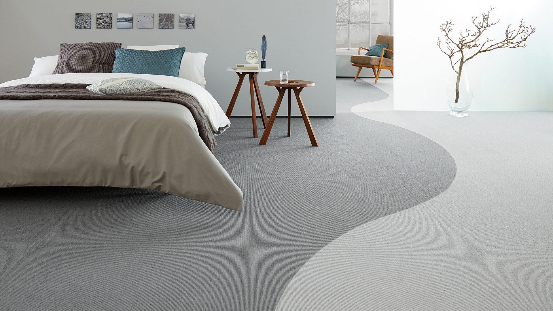 Ullmatta Tretford Interland 649 Gravel – getthår och ull