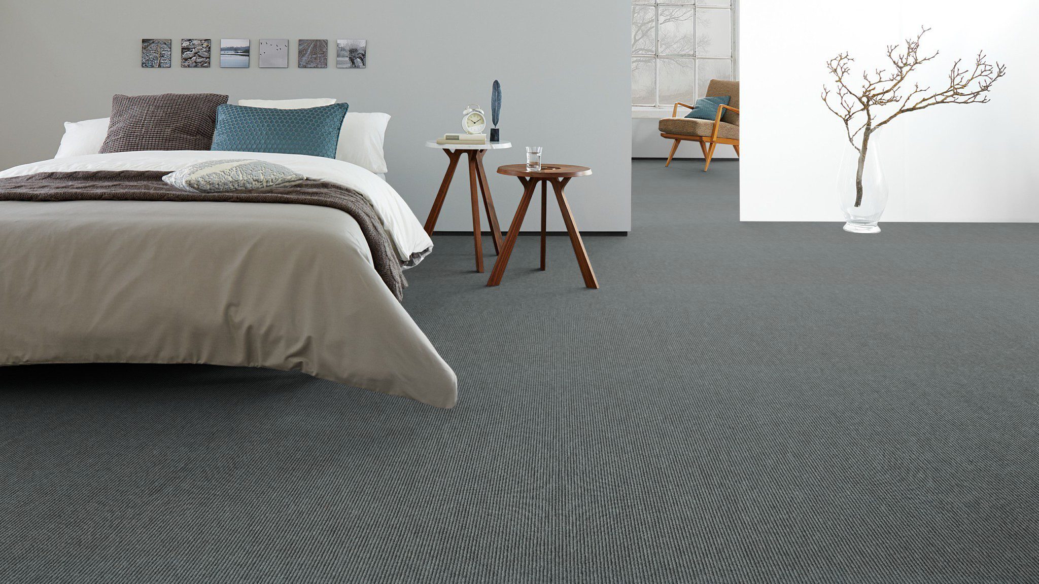 Ullmatta Tretford Interland 649 Gravel – getthår och ull