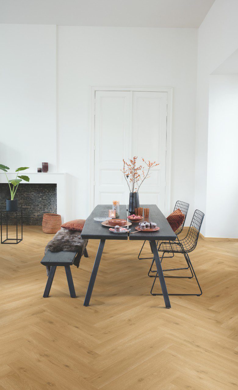 Fischgrät Vinylboden Quick-Step Pristine ocean bliss-warm-honey