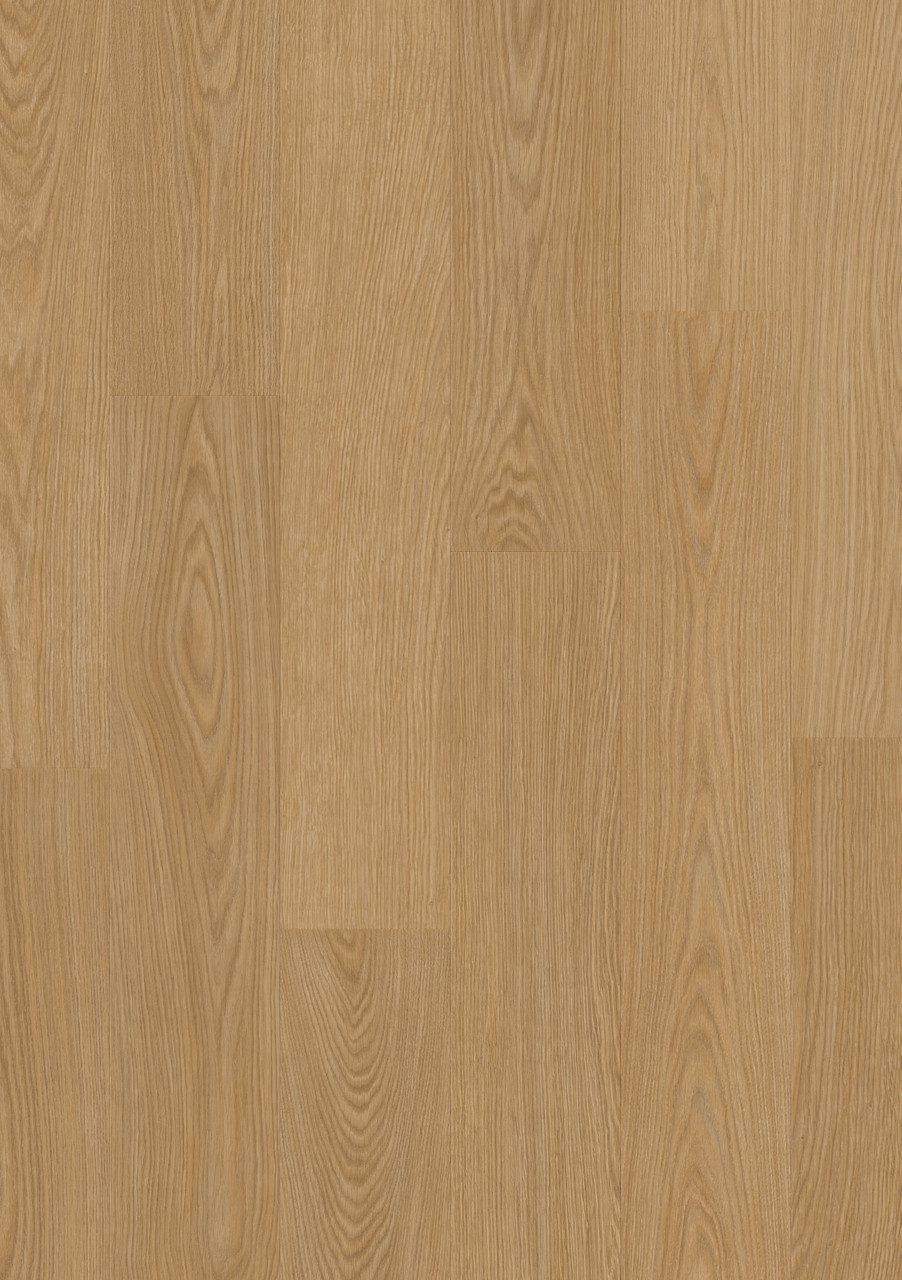 LVT parkett Quick-Step Blos Gingerbread tamm naturaalse tamme tooni ja oksavaba tamme põrandalaua disainiga.