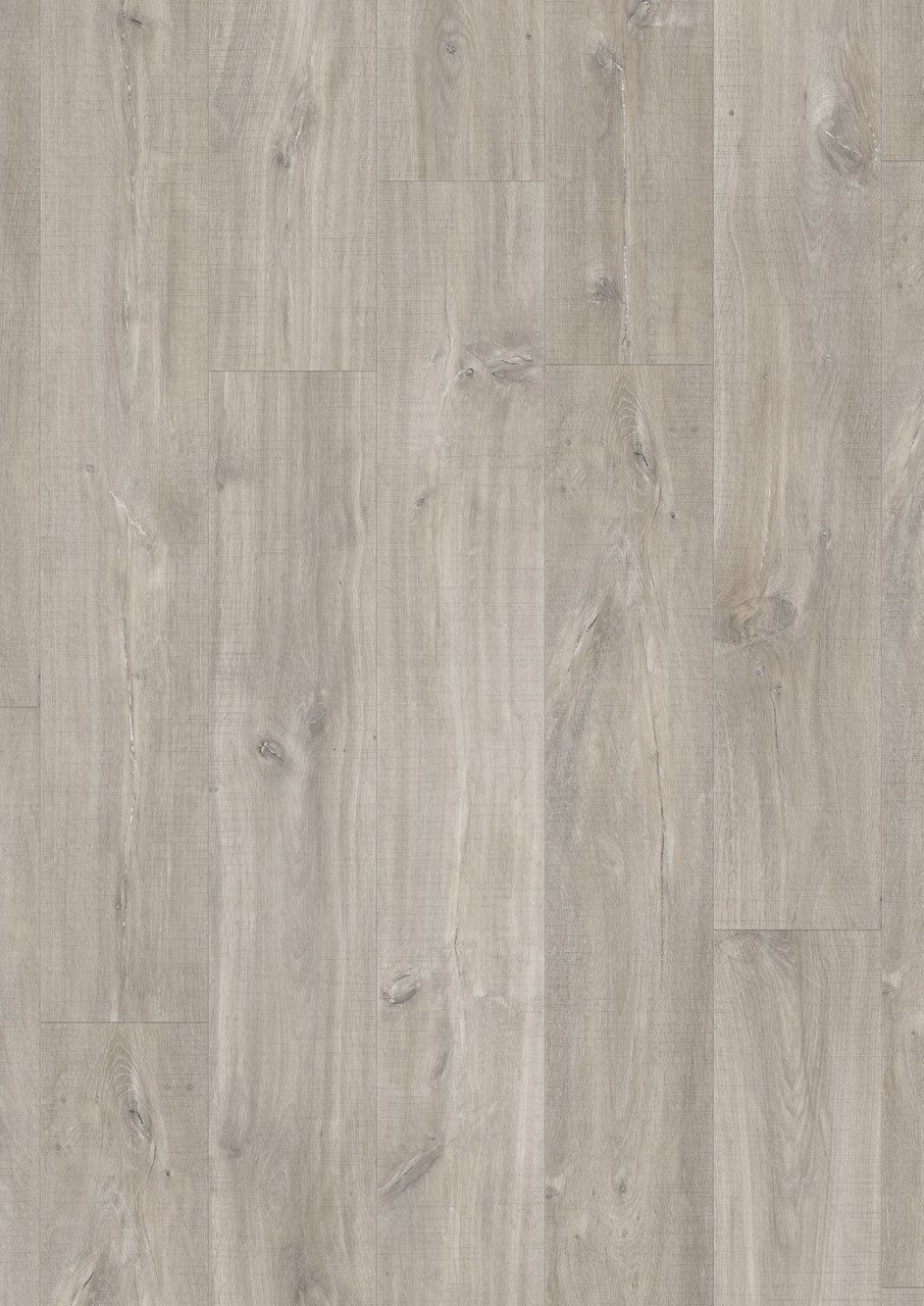 Vinyylilankku Quick Step Blos Canyon Tammi Saw Cuts, luonnollinen tammen sävy sahattujen jälkien efektillä, lankkulattia tammi.