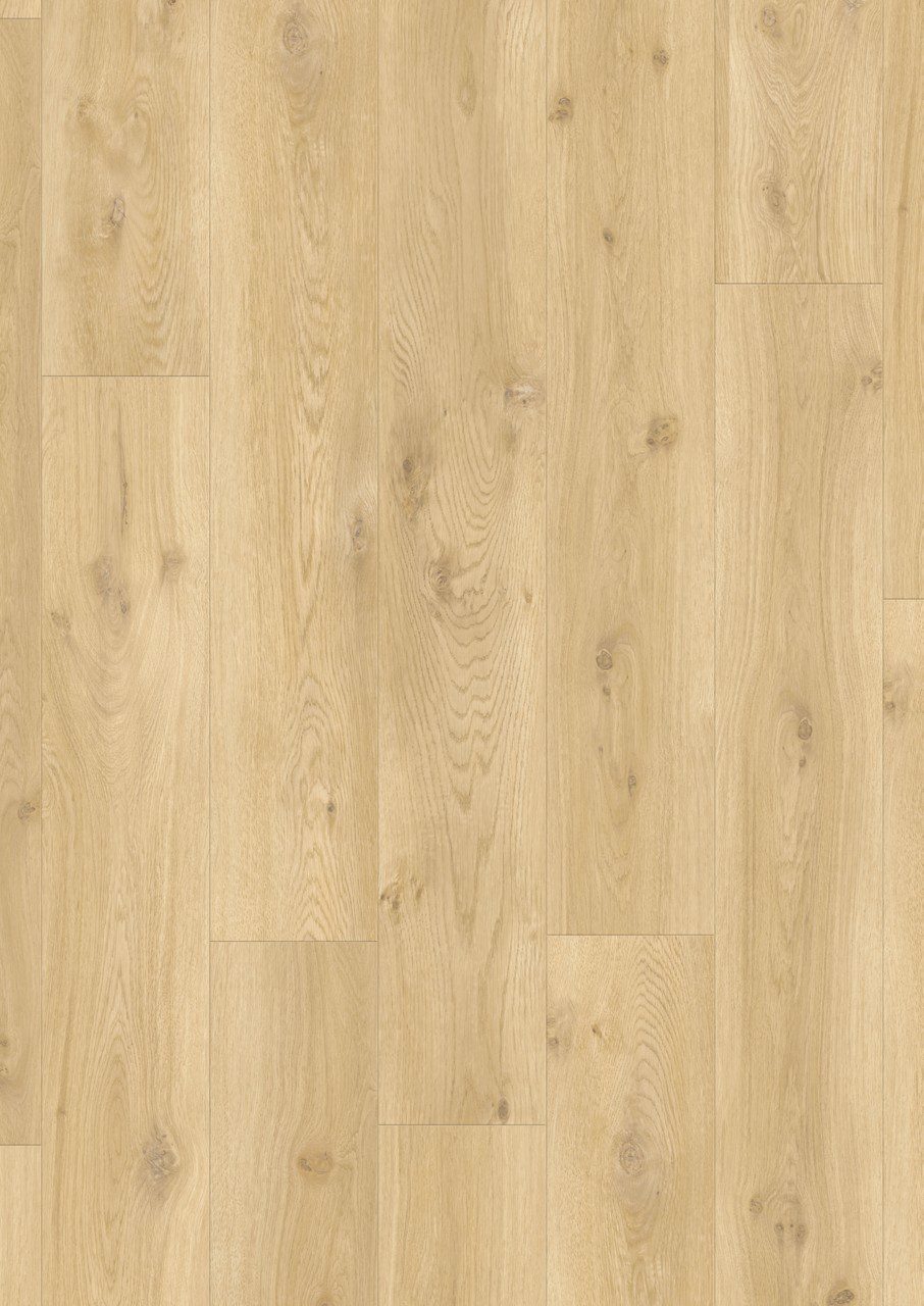 Vinyylilankku Quick Step Blos Vaalea Drift tammi beige vaalea tammi kuosi ja luonnollinen puunsyy vaalea beige sävy vinyylilattia sisustuksessa