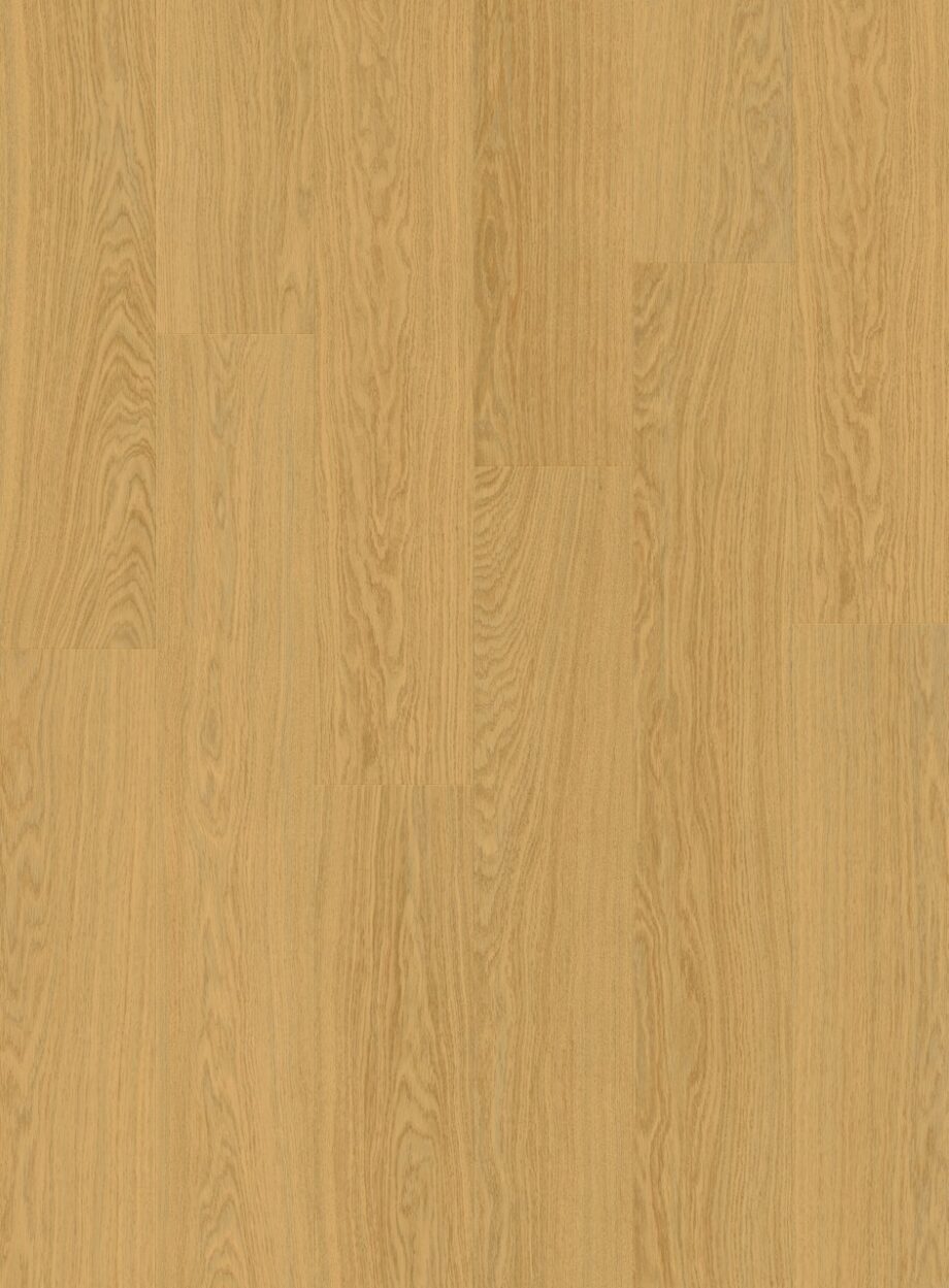 Vinyylilattia Quick Step Bloom Pure Oak Honey, lämmin hunajainen tammen sävy ja lankkudesign.