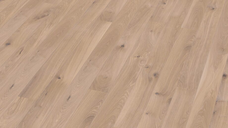 Parkett Bauwerk Boen Casapark tamm 46 Farina harjatud valge õlivaha rustikaalse sorteeringu ja valge tooniga.