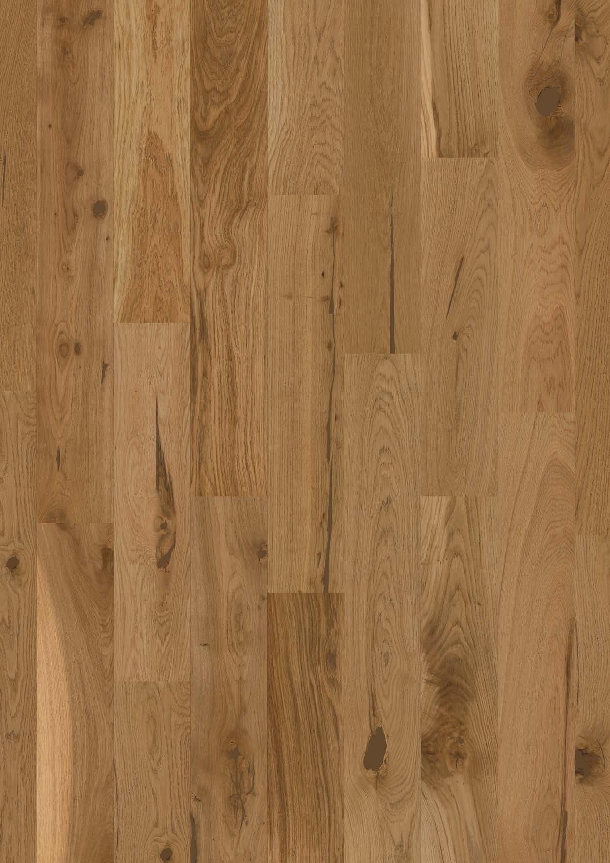Parkett Bauwerk Casapark 56 kahest küljest faasitud ja harjatud naturaalse õlivahaga viimistletud naturaalse tamme tooniga ja tugevalt rustikaalse vintage sorteeringuga.