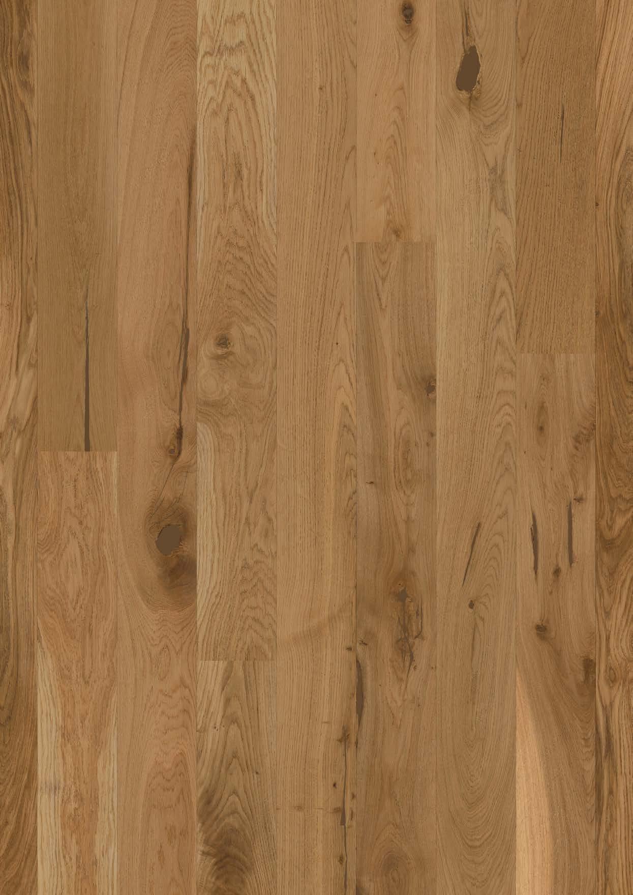 Tammeparkett Bauwerk Casapark tamm 56 harjatud ja matt lakiga viimistletud naturaalse tamme tooni ja tugevalt rustikaalse sorteeringuga.
