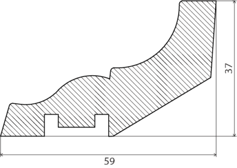 Golvlist ek, massivt trä, 40x60x2700 mm – 2