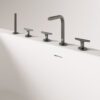 Must seinaäärne kivivann PAA QUADRO WALL 160,5×76 cm, Graphite, matt 3 Badkar mot vägg PAA QUADRO WALL 160,5x76 cm, svart Graphite – 3
