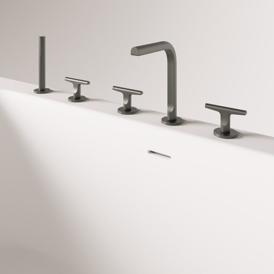 Must seinaäärne kivivann PAA QUADRO WALL 160,5×76 cm, Graphite, matt 3 Badkar mot vägg PAA QUADRO WALL 160,5x76 cm, svart Graphite – 3