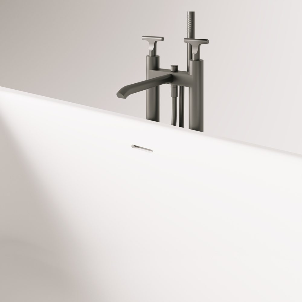 Fristående badkar PAA QUADRO 159x70 cm, svart Graphite – 8