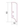 Fanerad golvlist ek vit lack, 60x16x2200 mm – bild 2 Fanerad golvlist ek vit lack, 60x16x2200 mm – 2