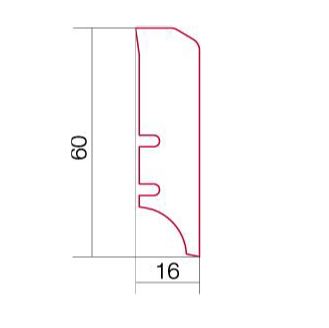 Fanerad golvlist ek vit lack, 60x16x2200 mm – 2