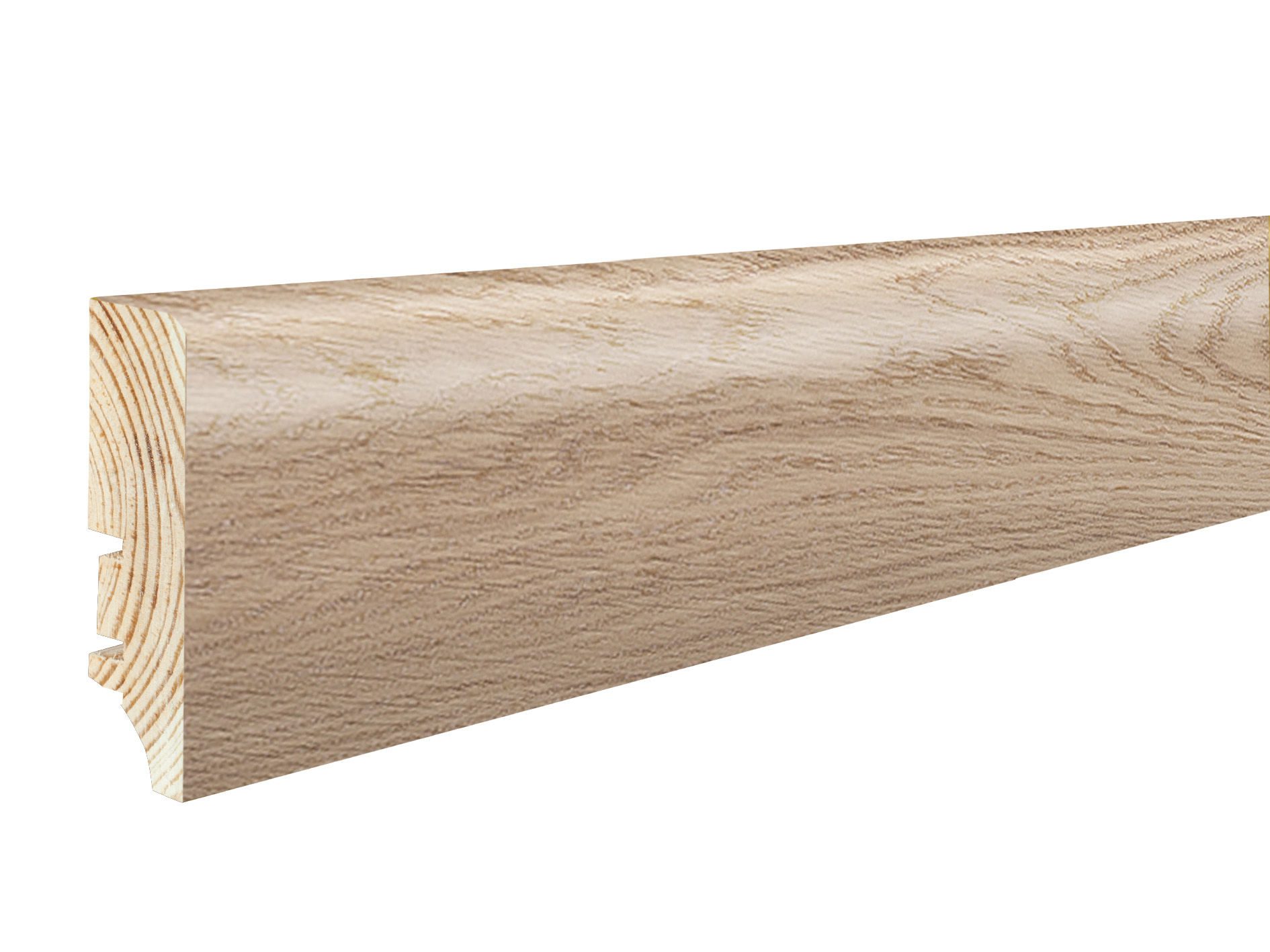 Fanerad golvlist ek vit lack P6P, 60x16x2200 mm