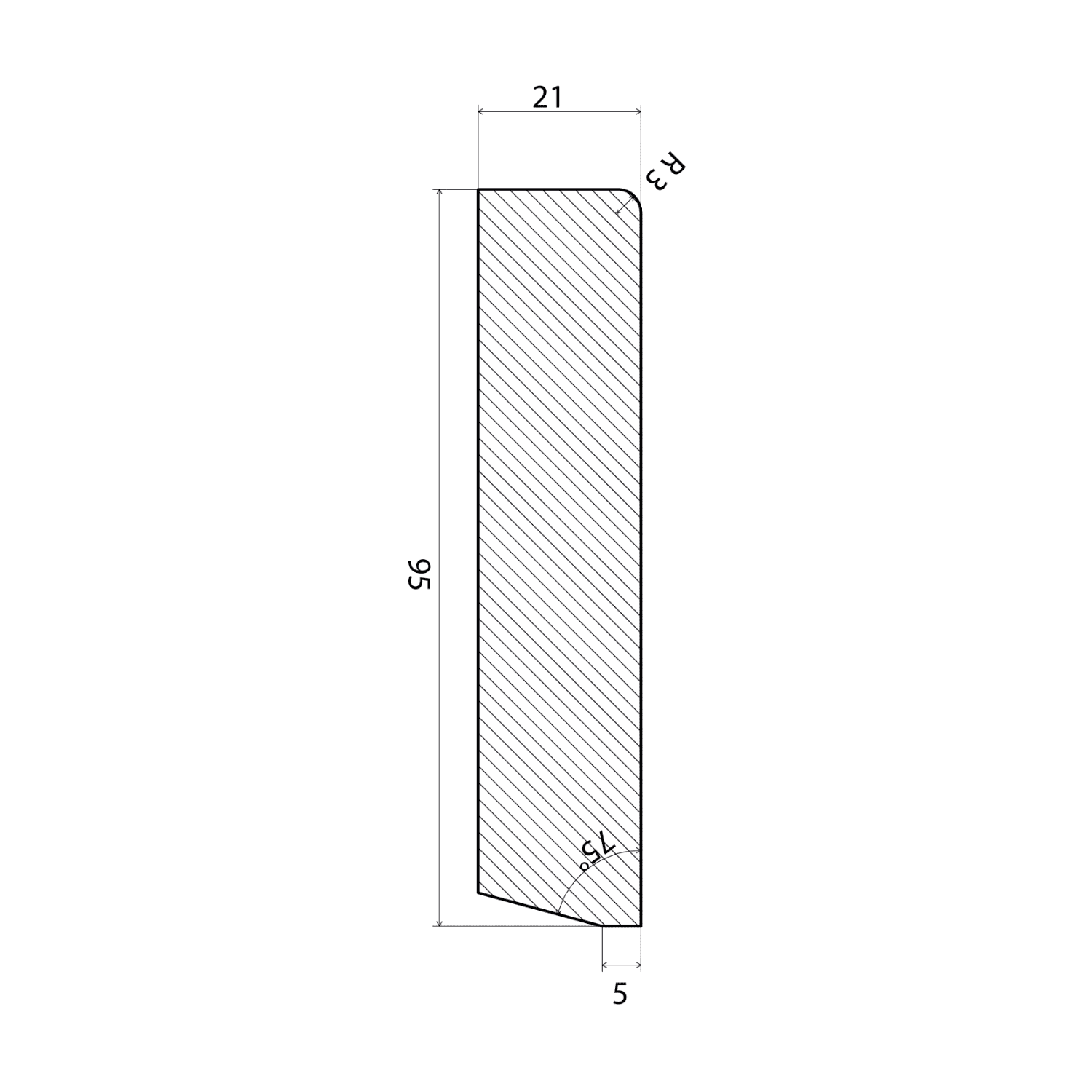 Golvlist furu vitmålad, 21x95x2700 mm – 2