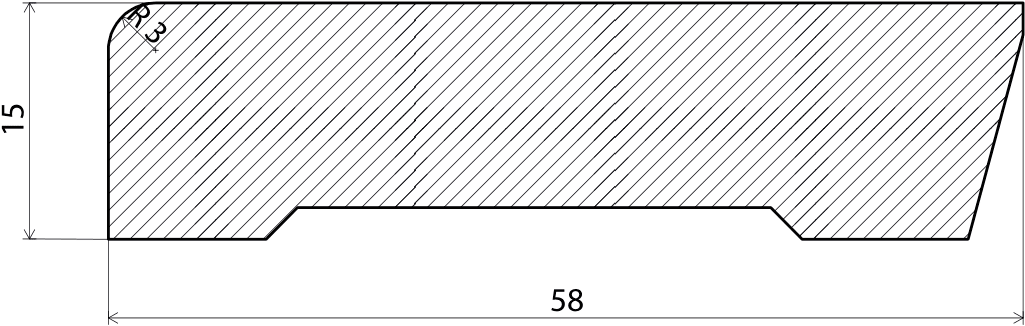 Golvlist furu vitmålad, 15x58x2700 mm – 2