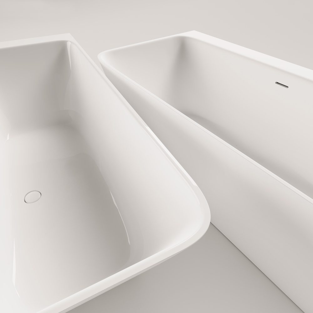Hörnbadkar PAA QUADRO CORNER A 160x75 cm, vänster, Graphite – 10