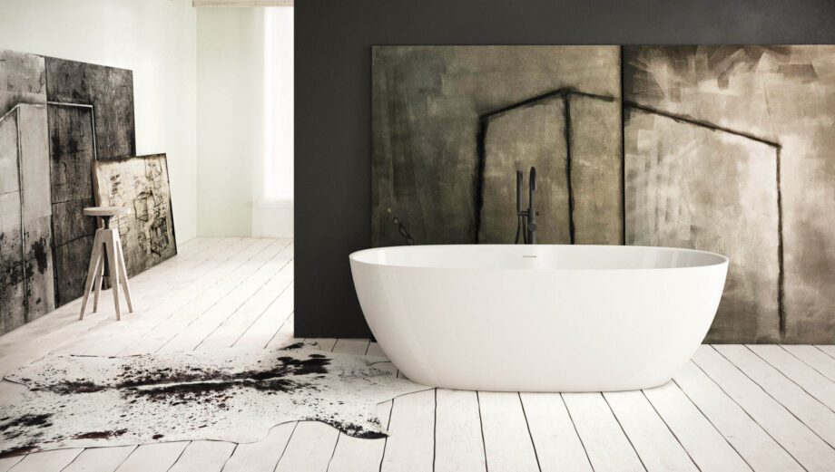 Eraldiseisev kivivann PAA BELLA 170×80 cm, läikiv kivimass 2 Fristående badkar PAA BELLA 170,5x80 cm, gjutmarmor – 2