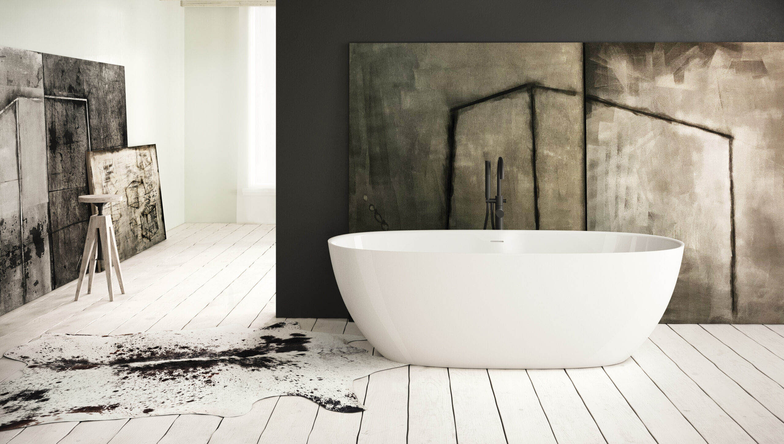 Fristående badkar PAA BELLA 170,5x80 cm, gjutmarmor – 2