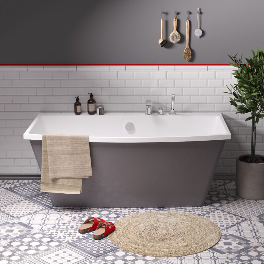 Fristående badkar PAA STEP 170x89 cm, gjutmarmor – 2