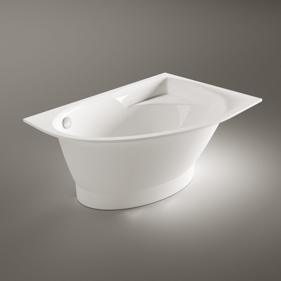 Hörnbadkar PAA TRE 150 A 150x100 cm, vänster, gjutmarmor – 5