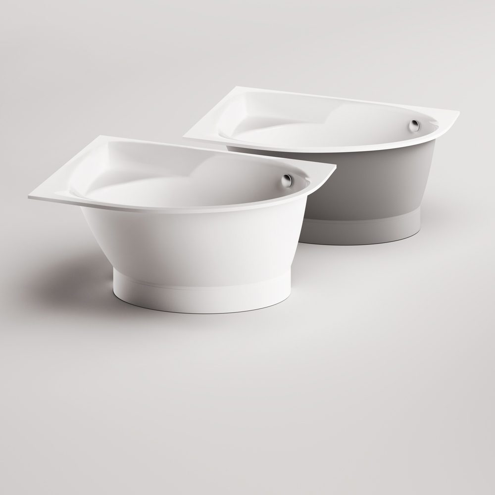 Hörnbadkar PAA TRE 150 D 150x100 cm, höger, gjutmarmor – 9