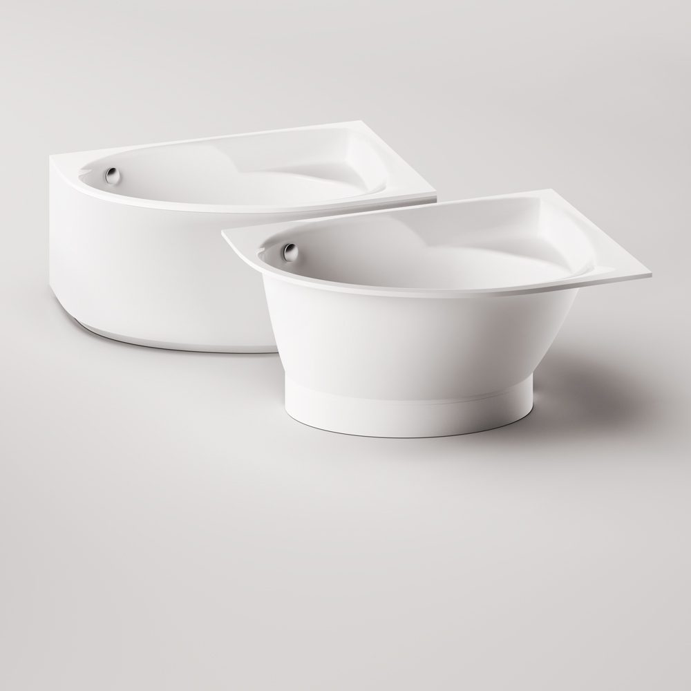 Hörnbadkar PAA TRE 170 A 170x100 cm, vänster, gjutmarmor – 8