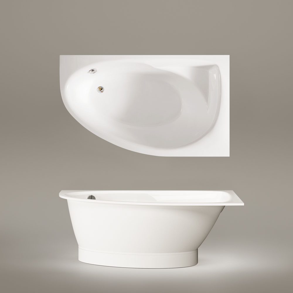 Hörnbadkar PAA TRE 170 A 170x100 cm, vänster, gjutmarmor – 3