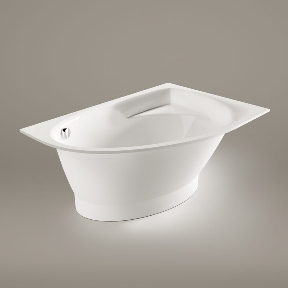Nurgavann PAA TRE 170 A 170×100 cm, vasakpoolne, läikiv kivimass 5 Hörnbadkar PAA TRE 170 A 170x100 cm, vänster, gjutmarmor – 5